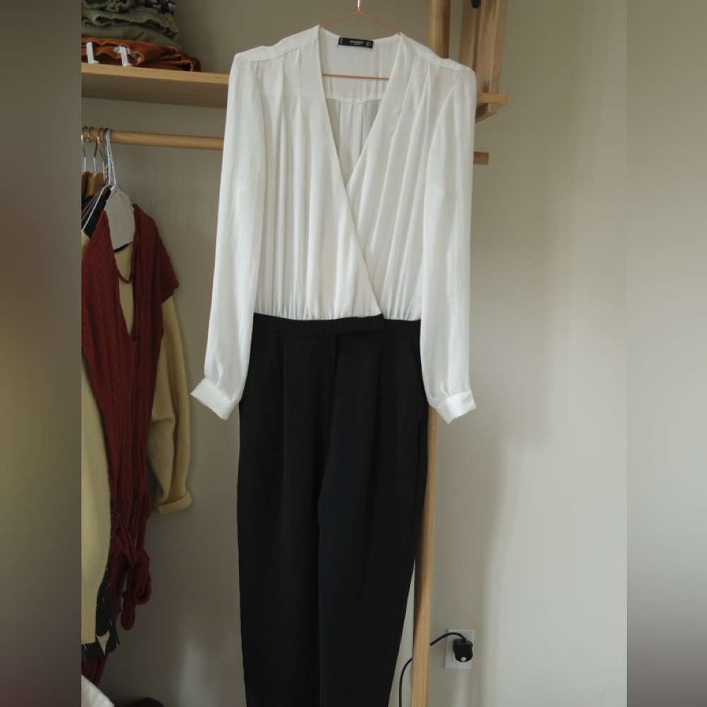 Mango Black and White Jumpsuit